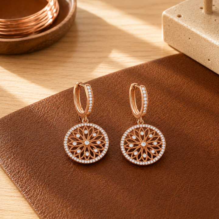 Copper Soul Mandala Copper Earrings