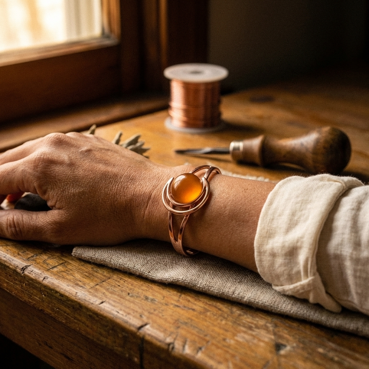 Copper Soul Sphere Orange Copper Bracelet